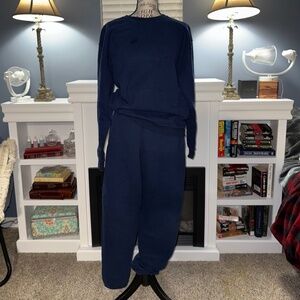 Navy blue active wear set.